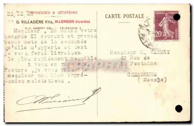 Olliergues (Puy-de-Dôme) — Fabryki G. Villadère Fils — Wyd. A. Ramboz, Lyon-Paris — Rewers