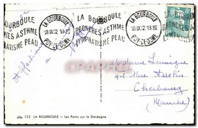 La Bourboule — Mosty nad Dordonią — Cm des Arts Peau — Rewers
