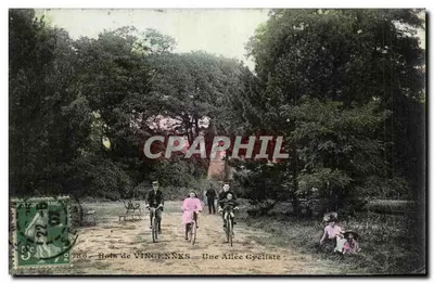 Bois de VINGENNES — Uma Avenida Ciclista — E. Malcuit, fot.-edit., Paris
