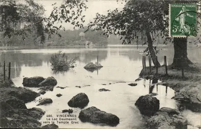 Vincennes — O Lago Daumesnil em direção ao Templo Grego — E. Malacuit, fot.-edit., Paris, n° 486