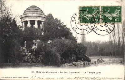 Bois de Vincennes - Le Lac Daumesnil - Le Temple grec — SIMI-BROMURE A. BREGER FRÈRES (DÉPOSÉ) n°33