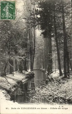 Floresta de Vincennes no inverno — Efeitos de neve — E. M.