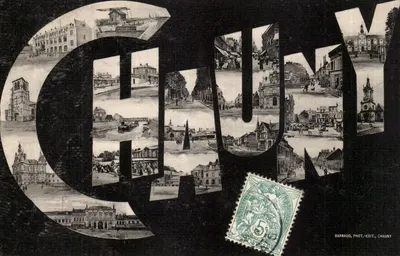 Chauvy — vista panorâmica com letras cortadas — Barnaud, Fot.-Edit., Chauny