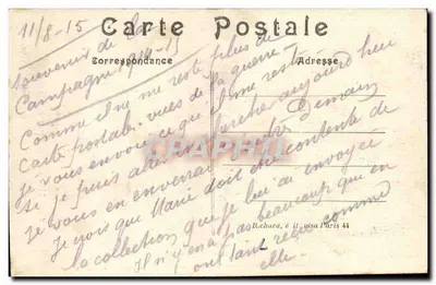 Grottes et Carrières du Soissonnais servant d'abris aux réfugiés de la région — A. R. n° 370 — Verso