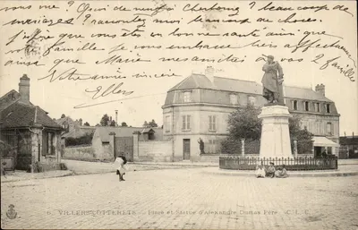 Villers-Cotterets — Praça e Estátua de Alexandre Dumas pai — C.L.C.