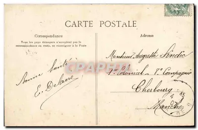 Chauny — A Estação — F. Barnaud editor. Laon, Depositado — Verso