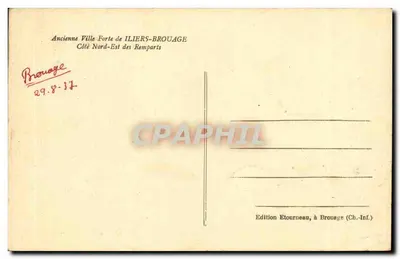 Velha Cidade Fortificada de ILIERS-BROUAGE — Lado Nordeste dos Muros — Edição Etourneau, em Brouage (Ch.-Inf.) — Verso
