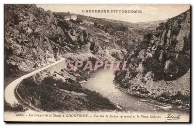 As Gorges da Sioule em CHOUVIGNY — Vista sobre o Rochedo Armand e o Velho Castelo — Ideal