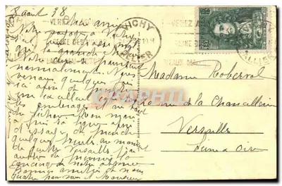 L'Ardoisière bij Vichy — De ingang van de grot — Uitgever A.P.A. n° 314 — Achterkant