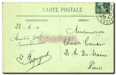 Vichy — A Casa da Senhora de Sévigné — LL. n° 69 — Verso