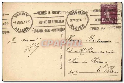 Vichy - W Starym Parku - Pokryta Galeria i Pergole Źródeł - Wydawca Ideal, nr 354 — Rewers