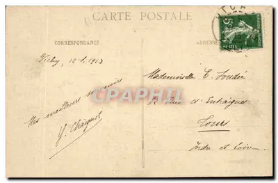 Vichy - Sala Festiwalowa i Muzyczna Kasyna — Wydawca B. Perraud, 1906, nr 258 — Rewers