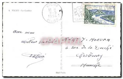 Vichy - O Casino — vista do edifício e dos visitantes — Cie des Arts, n°4 — Verso