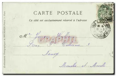 Marselha — Perspectiva da Rue Cannebière e da Rue de Noailles — Coleções ND Fot — Verso