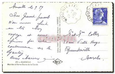 Subida da Nossa Senhora da Guarda — Marselha — Edição Tardy — Verso