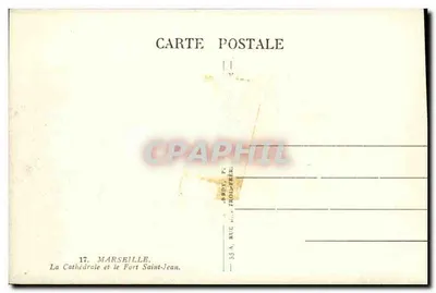 Marselha — A Catedral e o Forte Saint-Jean — editor P. Berry, 55 rue de la République — Verso