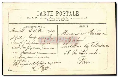 Marseille — A Passagem do Porto Velho — Editor desconhecido, n°24 — Verso