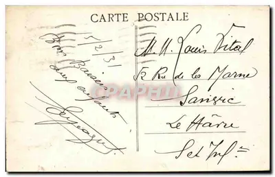 Marsella — Muelle de los Belgas — Edición Molinier — Reverso