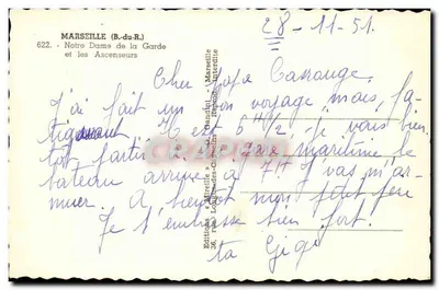 Marseille - Najświętsza Maryja Panny Obronnej i Wznoszaki — Wydawnictwo « Mireille » — Rewers