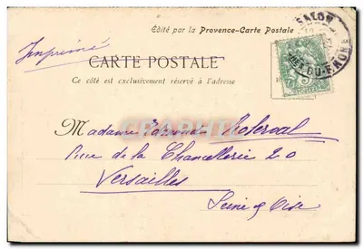 Marseille - Le Fort Saint-Jean — édité par la Provence-Carte Postale, n° non visible — Verso