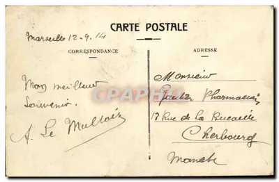 Marsella — Catedral y muelles de la Joliette. EL. — Reverso
