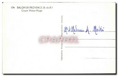 Salon-de-Provence — Cours Victor-Hugo — n°174 — Verso