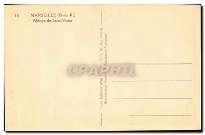 Marseille (B.-du-R.) — Abbaye de Saint-Victor — Éditions d'Art 'Wen' — Verso