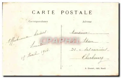 RUEIL — Castelo de La Malmaison — O Templo do Amor — A. Ossart, editor Rueil — Verso