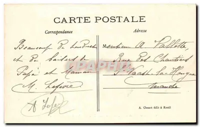 Castelo de Malmaison (Rueil) — O Templo do Amor — A. Ossart editor em Rueil — Verso