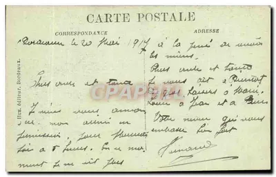 Bordeaux — Dom Gobineau i Cours du 30 Juillet — A.H. n°33 — Rewers