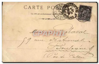 Bordeaux — Monumento dos Girondinos — editor anônimo, número de série não visível — Verso