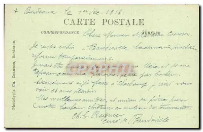 Bordeaux — Ziekenhuis Saint-André : Eerste Cours — C.B. — Achterkant