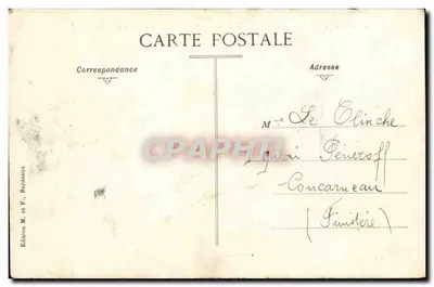 Bordeaux — Perspektywa Mostu Kamiennego, widok z Wieży Świętego Michała — Wydawnictwo M. i F. Bordeaux — Rewers
