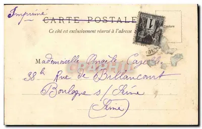 Bordeaux — Estátua de Carnot, Praça Richelieu — W. F. Déposé — Verso