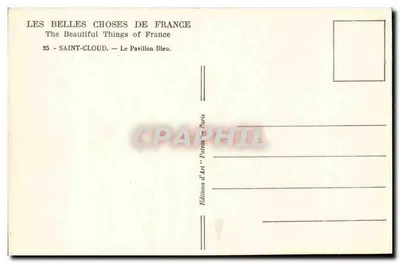 Le Pavillon Bleu — Saint-Cloud — Éditions d'Art Paris — Rewers