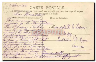 NANTES — Demonstrationen vom 22. Februar 1906 anlässlich der Inventarisationen — Héliotypie Dugas et Cie, Nantes — Rückseite