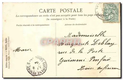 Exposição de Nantes 1904 — Um canto dos Jardins — Edição J. NOZAS, Nantes — Verso