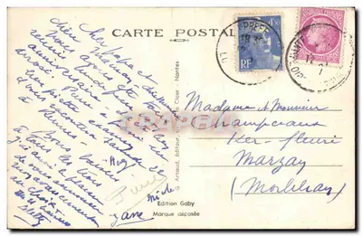 Antike Ansichtskarte Nantes (Unterbereich) — Eingang der Kasernen des 65. Infanterieregiments — Gaby, Nr. W. 3007 — Rückseite