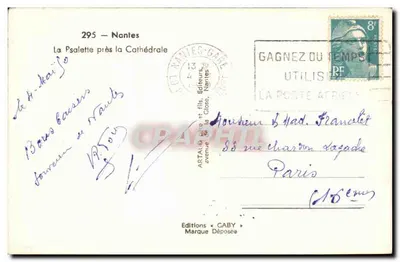 Castelo de la Psalette perto da Catedral — Nantes — Edições Gaby — Verso