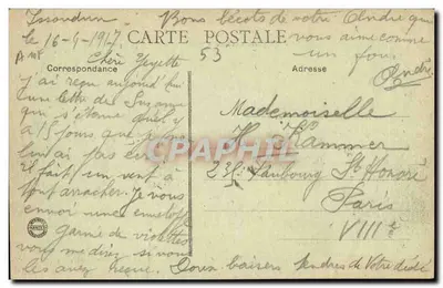 HARDANGES (18 kil.) — De Jacht op de Oorlog — P. Chonazet, uitgever — Achterkant