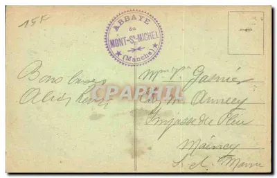 Mont-Saint-Michel — Przyjazd wozów Genets — J.P. - 422 - Wydanie specjalne w Abbadii — Rewers