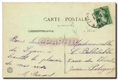 LYON — Bazylika Notre-Dame de Fourvière i Wieża Metalowa — E.R. — Rewers