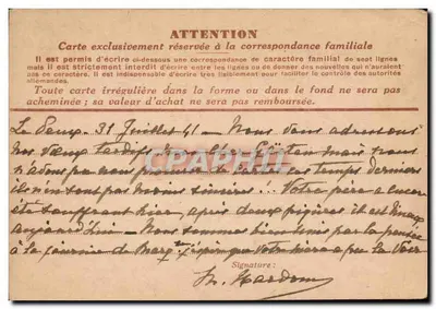 Rodzinna kartka pocztowa — Francja — wydawca nieznany, numer serii nieczytelny — Rewers