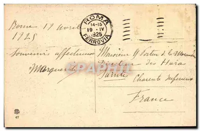 Roma - Pomnik Garibaldiego — widok z dachem Watykanu na tle — wydawca nieznany — Rewers