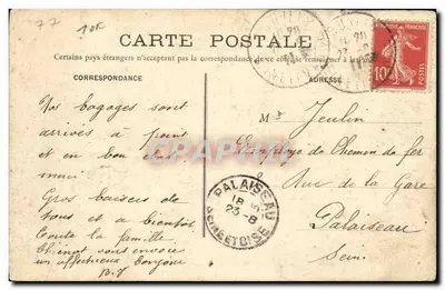 Couilly-Saint-Germain — El Gran Morin, tomada desde el Puente — Vve Gruot y Fils, editores en Crécy-en-Brie — Reverso