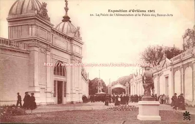 Exposition d'Orléans 1905 — Le Palais de l'Alimentation et le Palais des Beaux-Arts — Édition M. Marcon Orléans