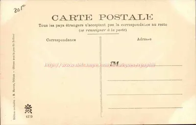 Exposition d'Orléans 1905 — Le Palais de l'Alimentation et le Palais des Beaux-Arts — Édition M. Marcon Orléans — Verso