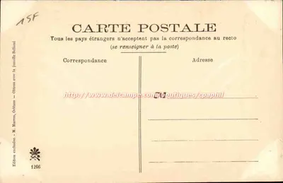 Expositie van Orléans 1905 — Het Muziekkiosk — De Tuinen — Uitgave M. Marron — Achterkant