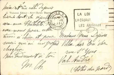 Fachada da Cidadela — Alep — editor G Thévenet — Verso