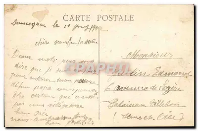 Sousceyrac — Vista general — El Lot Illustré, ediciones La Cigogne, Aurillac — Reverso